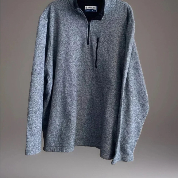 Magellan Outdoors Sweater Men Size XXL Gray Pullover 1/4 Zip Moisture Wicking - Picture 2 of 9